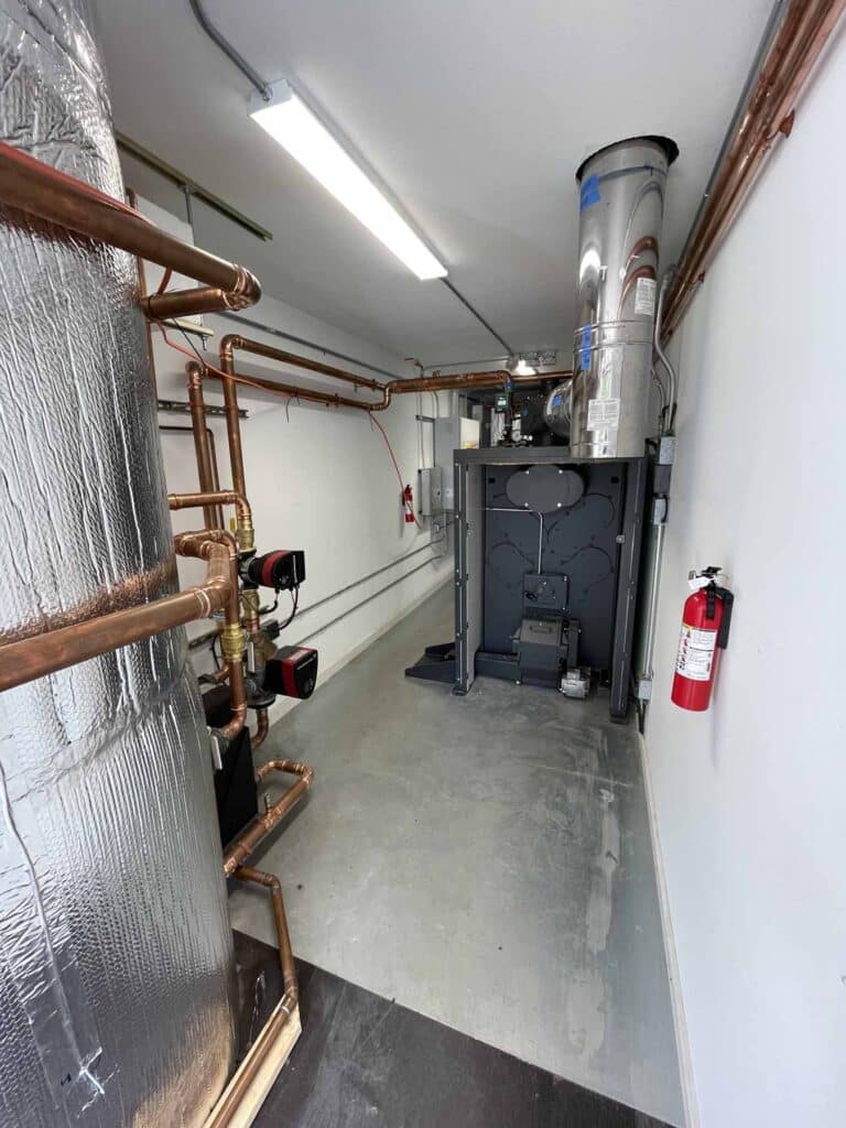 thermal storage tank, biofuels, bioenergy, renewable energy, sustainable energy, wood chip furnace, wood pellet furnace, wood chip boiler, wood pellet boiler, combined heat and energy systems, Caluwe, Inc, Boston, MA