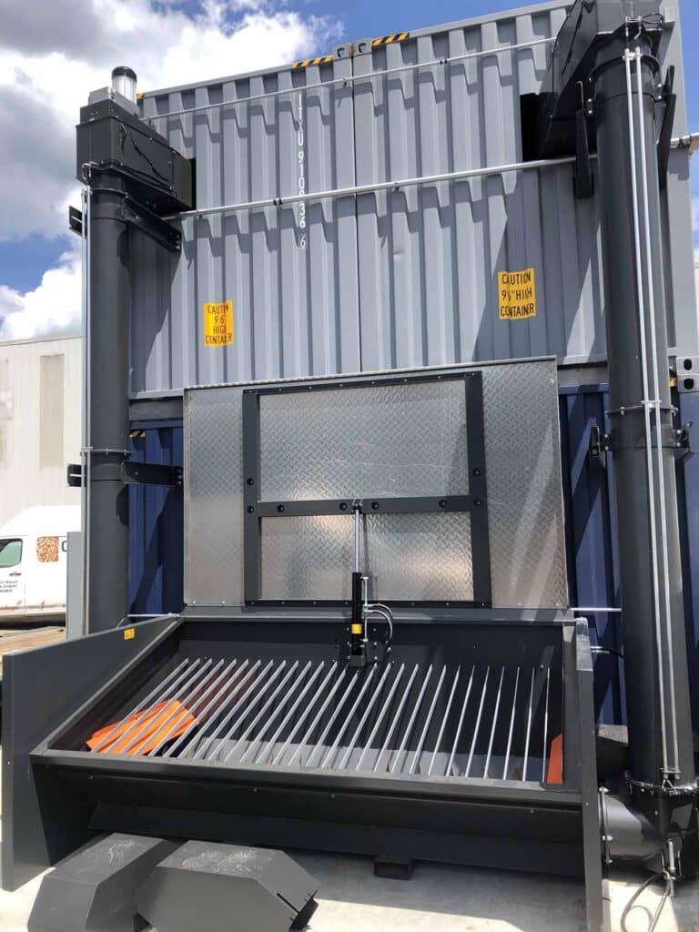 CONTAINERIZED BOILER ROOMS, Caluwe, Inc, Boston, MA, wood chip storage, wood pellet storage, wood chip furnace, wood pellet furnace, biomass energy, biofuels