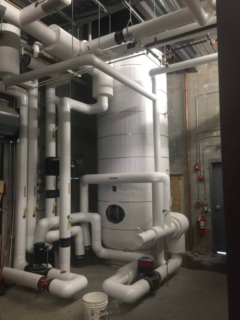 thermal storage tanks, renewable energy, biomass energy, biofuels, carbon neutral, wood chip boiler, wood pellet boiler, combined heat and energy, Caluwe, Inc, Boston, MA