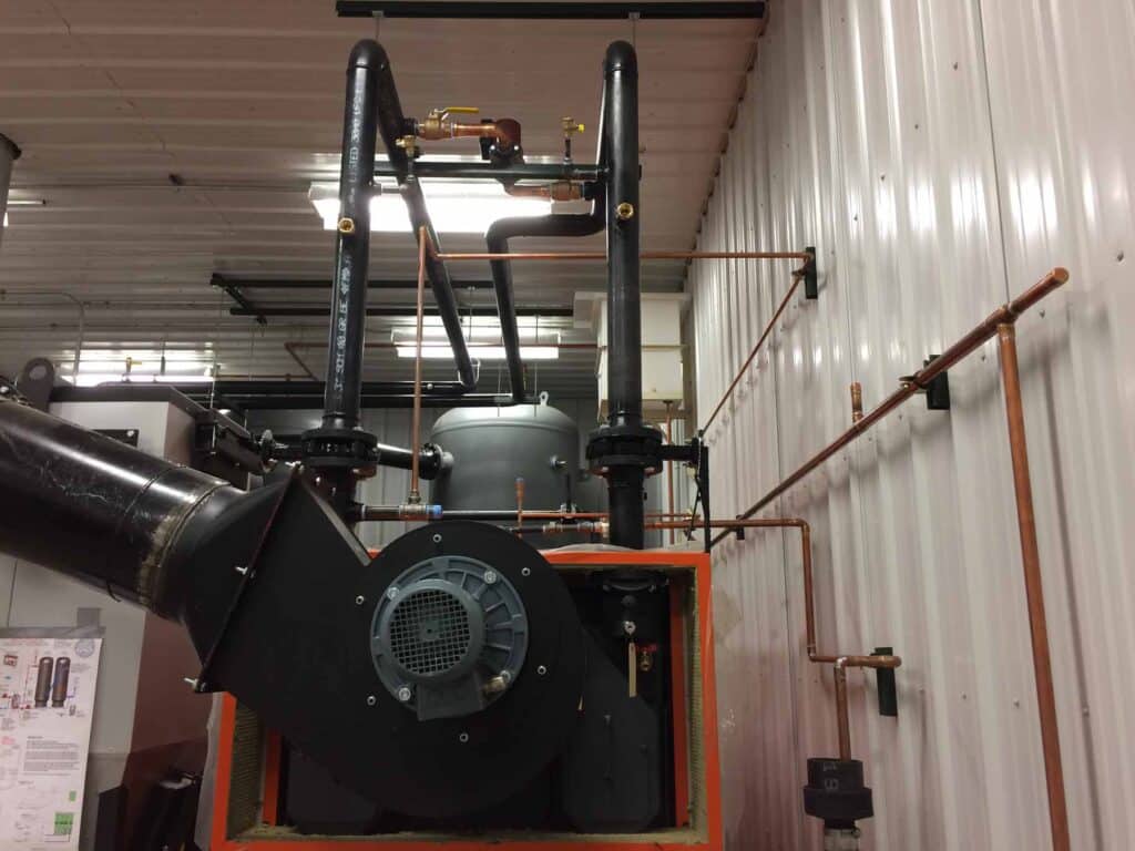 wood chip boiler, wood pellet boiler, biomass heating equipment, biofuels, carbon neutral, renewable energy, wood pellet furnace, wood chip furnace, combined heat and energy, Caluwe, Inc, Boston, MA